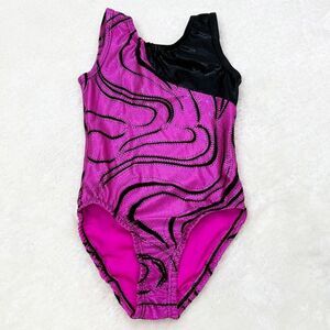 Garland Activewear Fuschia Black Little Kids Leotard - CM